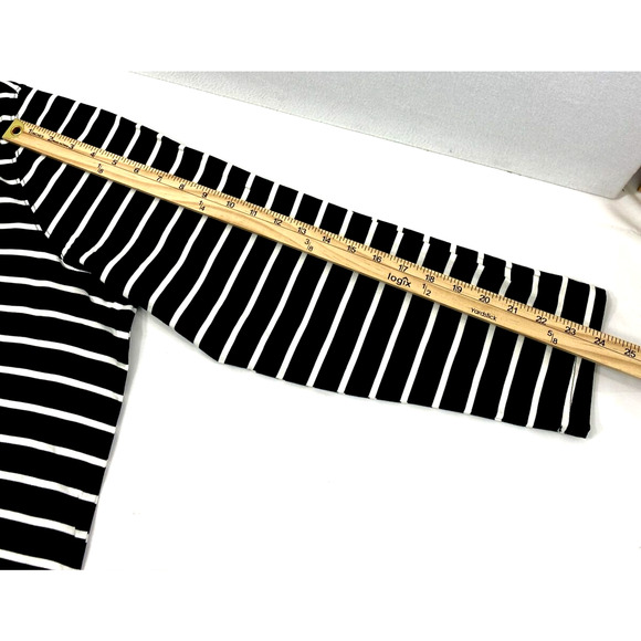 Blair Top Womens 3XL Black‎ White Stripe Long Sleeve Knit Tunic Mock Blouse - Picture 8 of 11